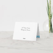 Tropical Floral Monogram Note Card Turquoise Blue (Rückseite)