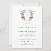 Tropical Floral Monogram Wedding Einladung (Vorderseite)