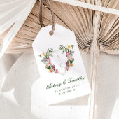 Tropical Floral Monogram Wedding Geschenkanhänger