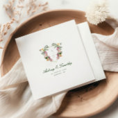 Tropical Floral Monogram Wedding Serviette