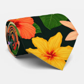 Tropical Floral Neck Tie Krawatte (Gerollt)