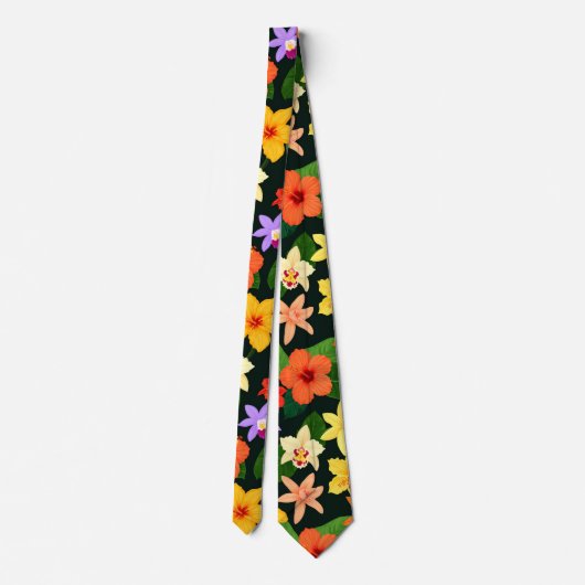 Tropical Floral Neck Tie Krawatte (Rückseite)