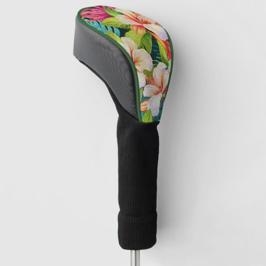 Tropical Floral Oil Painting Style Golf Headcover (angewinkelt)