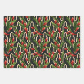Tropical Floral on Geometric Black Geschenkpapier Set (Vorderseite)