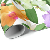 Tropical Floral Orchids Summer Geschenkpapier (Rolleneckpunkt)
