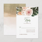 Tropical Floral Palm Blätter Wedding RSVP Karte (Vorne/Hinten)
