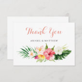 Tropical Floral Palm Hochzeit Danke Karte (Vorne/Hinten)