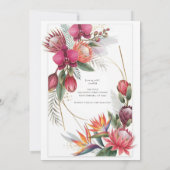 Tropical Floral Paradise Botanical Gold Wedding  Einladung (Rückseite)