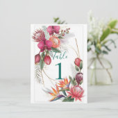 Tropical Floral Paradise Botanical Gold Wedding  Einladung (Stehend Vorderseite)