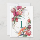 Tropical Floral Paradise Botanical Gold Wedding  Einladung (Vorderseite)
