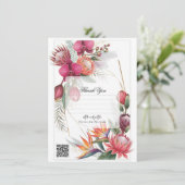 Tropical Floral Paradise Botanical Gold Wedding  Einladung (Stehend Vorderseite)
