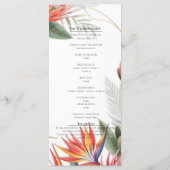 Tropical Floral Paradise Botanical Wedding Program Menükarte (Rückseite)