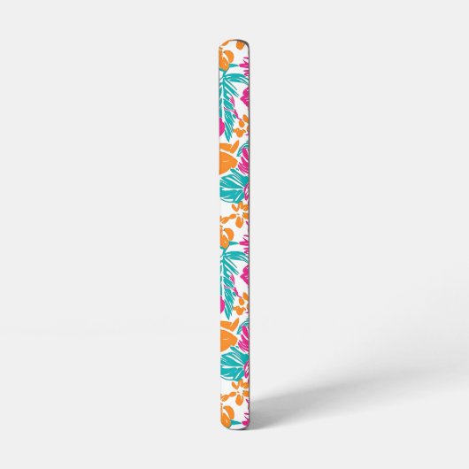 Tropical Floral Pattern Phone Case (Name) Samsung Galaxy Hülle (Linke Seite)