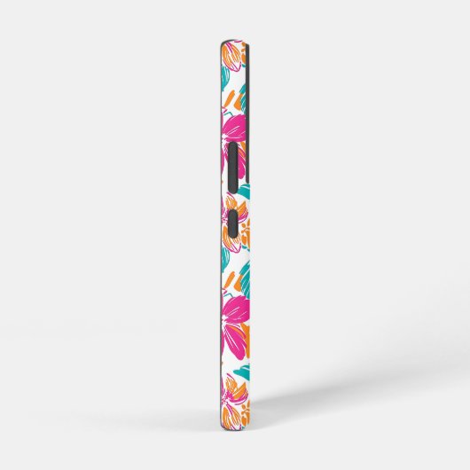 Tropical Floral Pattern Phone Case (Name) Samsung Galaxy Hülle (Rechte Seite)