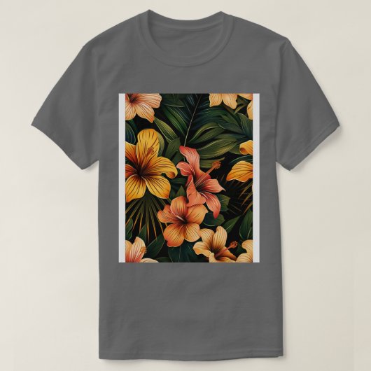 Tropical Floral Pattern TShirt (Design vorne)