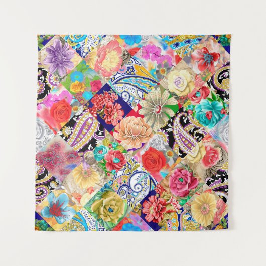 Tropical Floral Pattern Wandteppich (Vorderseite)