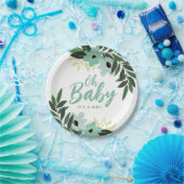 Tropical Floral Personalisiert Baby Dusche Pappteller (Party)