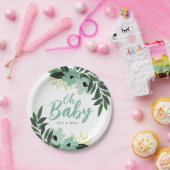 Tropical Floral Personalisiert Baby Dusche Pappteller (Party)