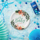 Tropical Floral Personalisiert Baby Dusche Pappteller (Party)