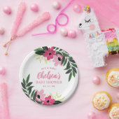 Tropical Floral Personalisiert Baby Dusche Pappteller (Party)