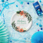 Tropical Floral Personalisiert Baby Dusche Pappteller (Party)