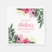 Tropical Floral Personalisiert Baby Dusche Serviette (Vorderseite)