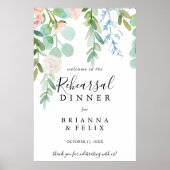 Tropical Floral Probe Dinner Willkommenszeichen Poster (Vorne)