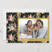 Tropical Floral qChristmas Foto Feiertagskarte (Vorderseite)