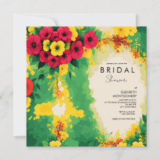 Tropical Floral Reggae Bridal Dusche Einladung