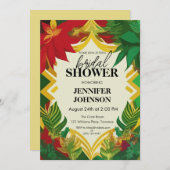 Tropical Floral Reggae Bridal Dusche Einladung (Vorne/Hinten)