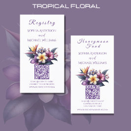 Tropical Floral - Registry-Honeymoon Visitenkarte