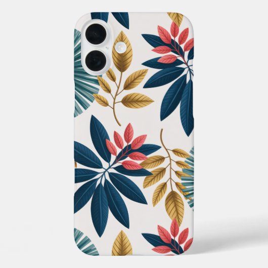 Tropical Floral Retro Leaves Phone Case (Rückseite)