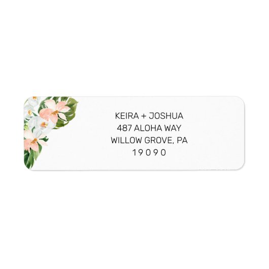 Tropical Floral Return Address Label (Vorne)