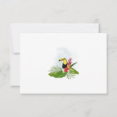 Tropical Floral Save the Date Card Dankeskarte (Rückseite)