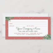 Tropical Floral Script Black Gold Geschenkgutschei (Rückseite)