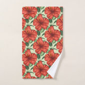 Tropical floral seamless pattern red flowers badhandtuch set (Handtuch)