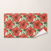 Tropical floral seamless pattern red flowers badhandtuch set (Handtuch)