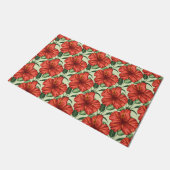 Tropical floral seamless pattern red flowers fußmatte (Schrägansicht)