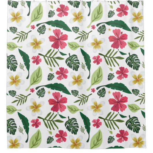 Tropical Floral Shower Curtain Duschvorhang (Vorderseite)