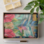 Tropical Floral Stained Glass Sun Face Decoupage Seidenpapier (Geschenk)