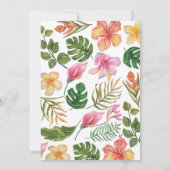 Tropical Floral Summer Aloha Baby Dusche Einladung (Rückseite)