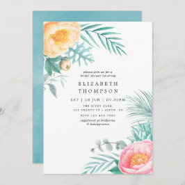 Tropical Floral Summer Brautparty Einladung