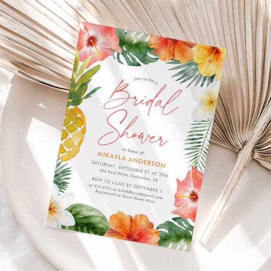 Tropical Floral Summer Brautparty Einladung