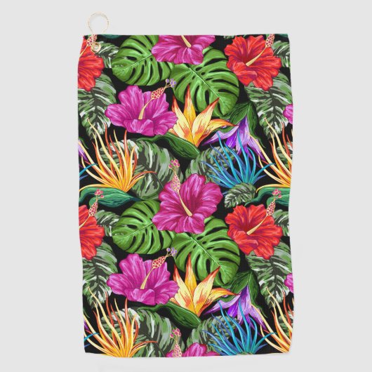 Tropical Floral Summer Movie Muster Golfhandtuch (Vorderseite)