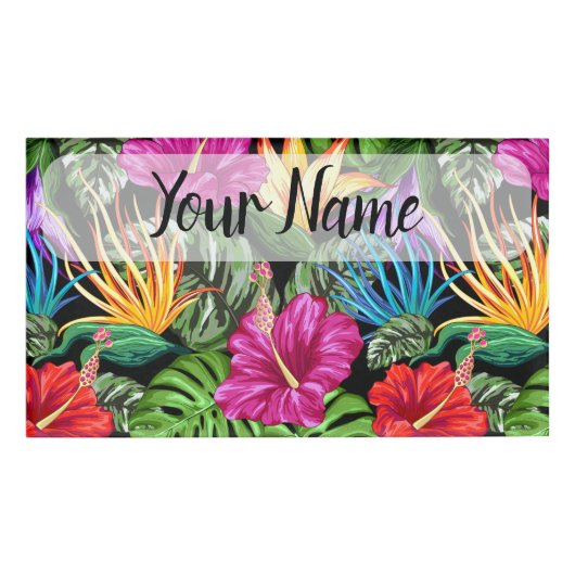 Tropical Floral Summer Movie Muster Namenschild (Vorderseite)