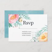 Tropical Floral Summer Pastel Floral Wedding RSVP (Vorne/Hinten)