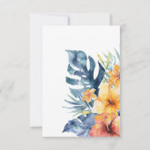 Tropical Floral Summer QR Code Wedding RSVP Karte (Rückseite)