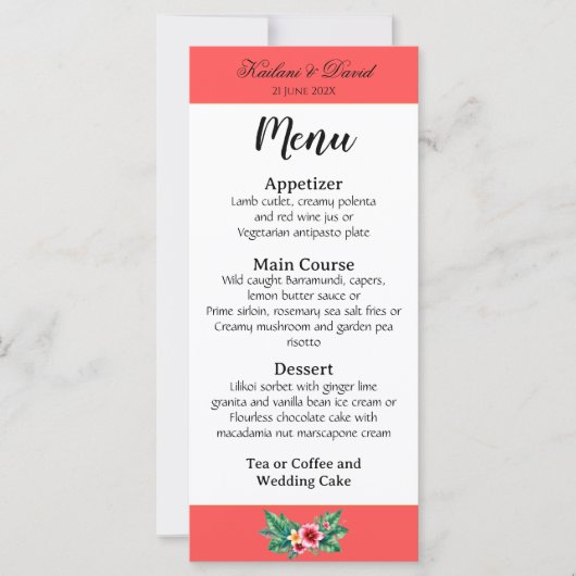 Tropical Floral Thema Karte (Vorderseite)