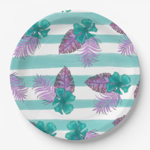 Tropical Floral Umbrella Pappteller