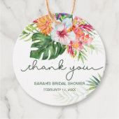Tropical Floral Vielen Dank für Ihre Unterstützung Geschenkanhänger (Vorderseite)
